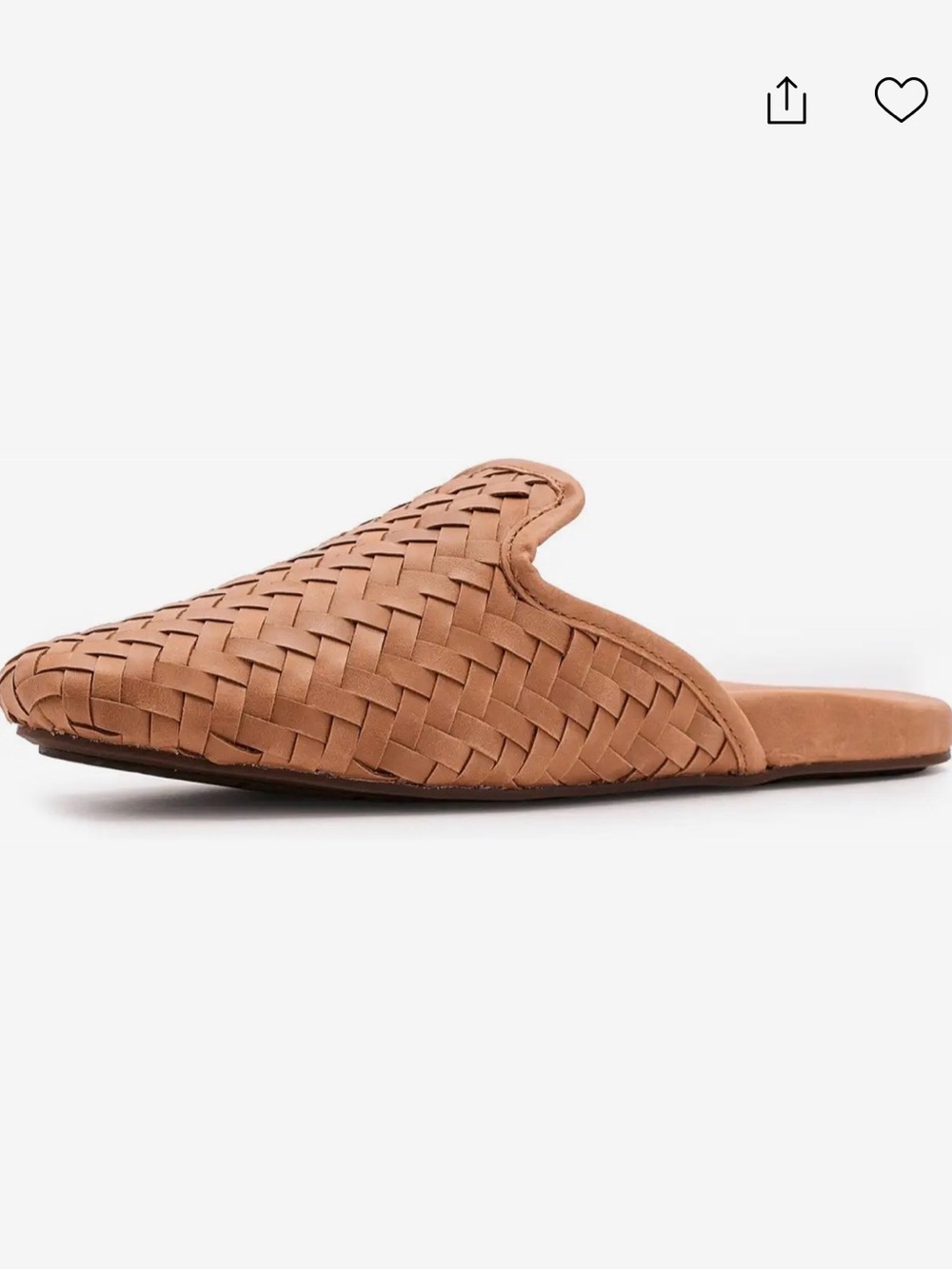 OluKai Woven Leather Mule in Tan